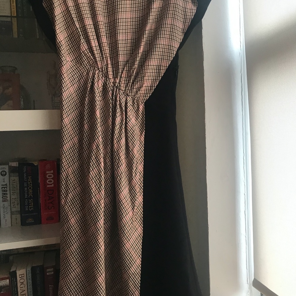 ZARA midi plaid side-split dress